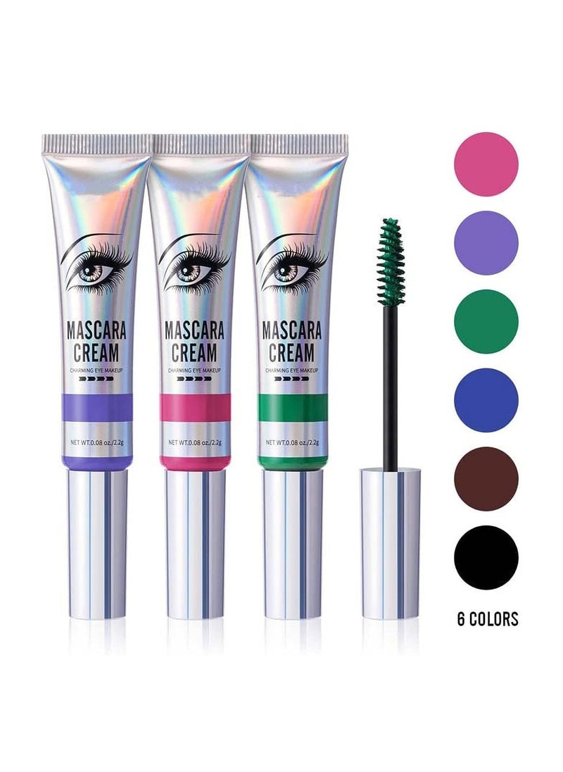Generic - Waterproof Colored Mascara Set, Long Lasting Smudge-Proof Lash Sensational Mascara, Washable Volumizing Lengthening Defining Curling Eyelash Makeup Set Lift Separate Eye Lashes False Lash 6 Pcs - Image 1