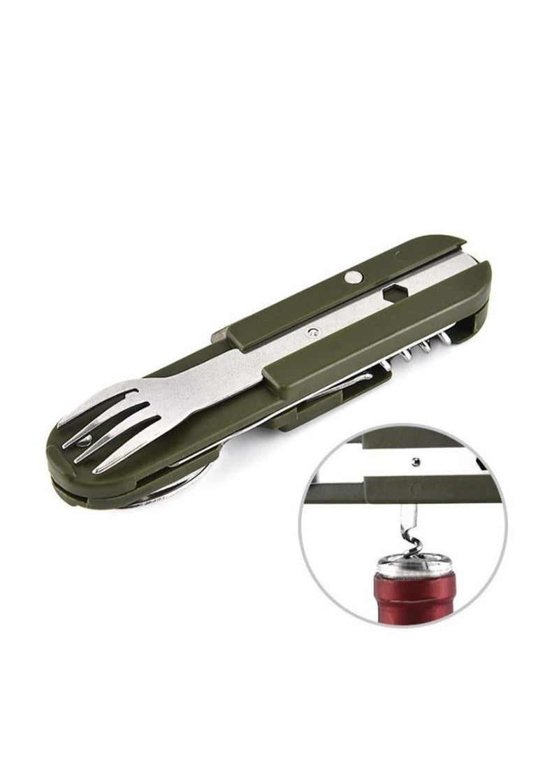 Portable Flatware Set 5 in 1 Stainless Steel Travel Cutlery with Detachable Design for Camping Hiking and Outdoor Adventures 2 Pack - Image 2