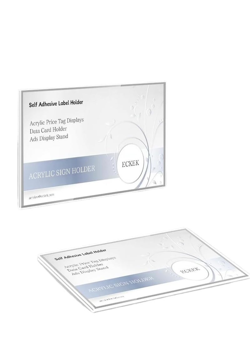 Eckek Eckek  Mini Acrylic Sign Holder Self Adhesive Price Card Displays Stand 10 Pack  - Image 1