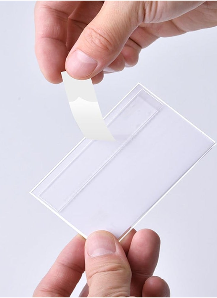 Eckek Eckek  Mini Acrylic Sign Holder Self Adhesive Price Card Displays Stand 10 Pack  - Image 4