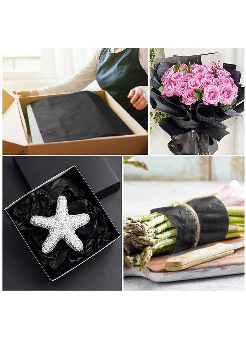 HomarKet 50 Sheets Tissue Paper 50x75 cm Gift Wrap Paper Bulk Art Tissue Gift Wrapping Accessory Paper for Graduation Birthday Party Decor Black  - Image 4