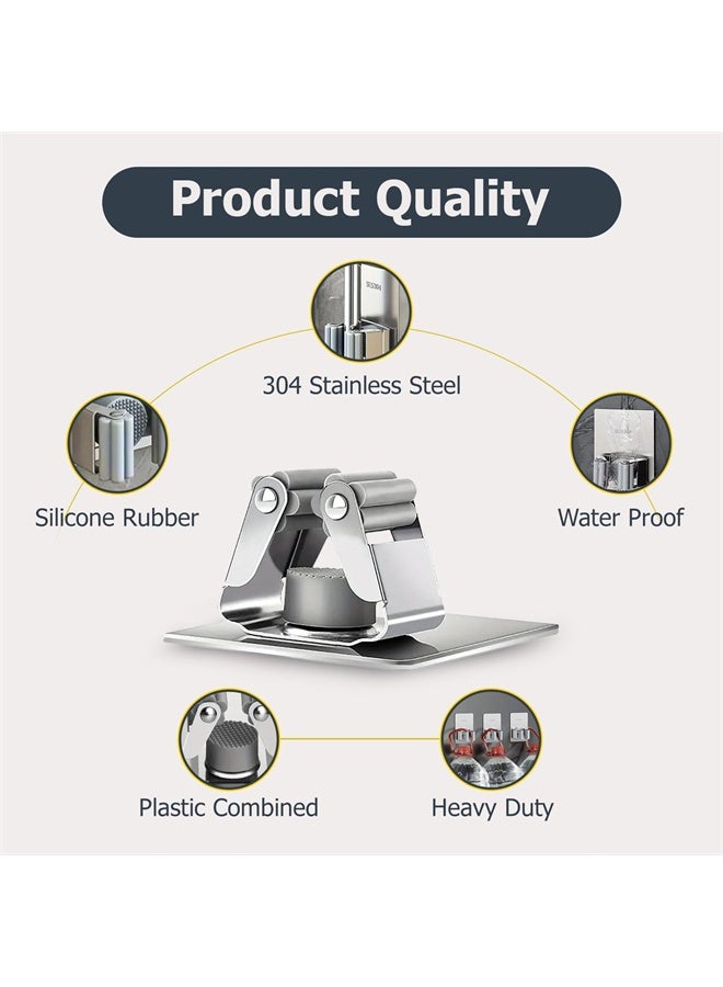 هومستر حزمة حامل المكسرة من 4 ، حائط مثبت 304 الفولاذ المقاوم للصدأ مضاد للصدأ ومكافحة الانزلاق حامل مسح ، للمنزل والمطبخ والحمام والحديقة - Image 3