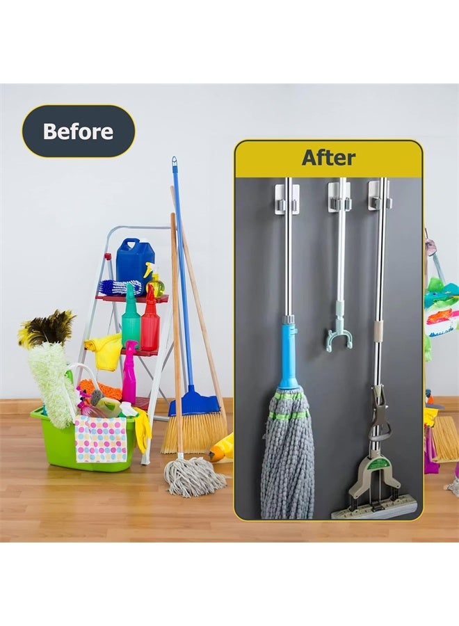 هومستر حزمة حامل المكسرة من 4 ، حائط مثبت 304 الفولاذ المقاوم للصدأ مضاد للصدأ ومكافحة الانزلاق حامل مسح ، للمنزل والمطبخ والحمام والحديقة - Image 4