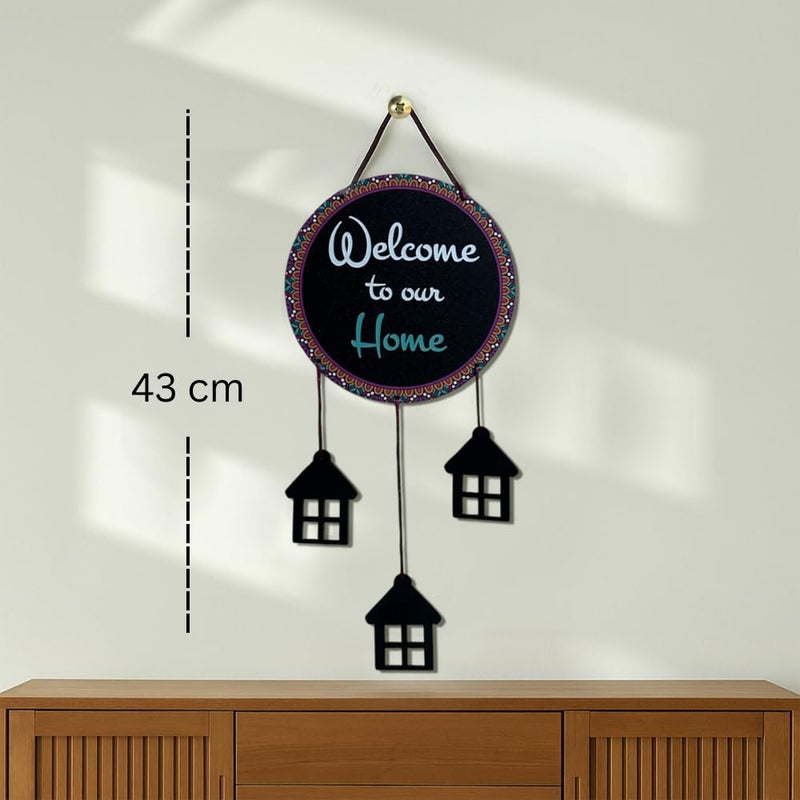DECORIQUE Wooden Wall Hanging Welcome Sign Decorative Quote Board For Home, Door, Entrance, Hall & Office - Rustic Wall Art & Housewarming Gift Item,25 Cm - Image 2