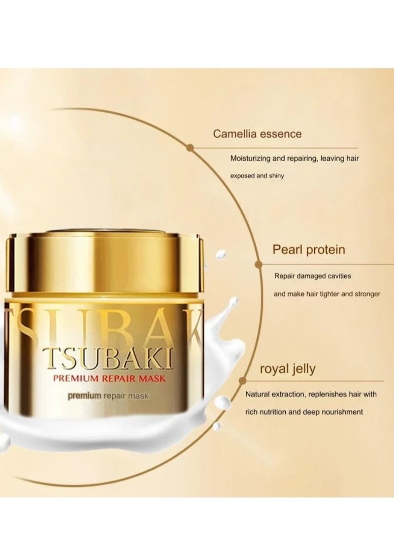 Tsubaki Shiseido Tshubaki Premium Repair Hair Mask - 2017 (Green Tea Set), 180 g (Pack of 1) - Image 3