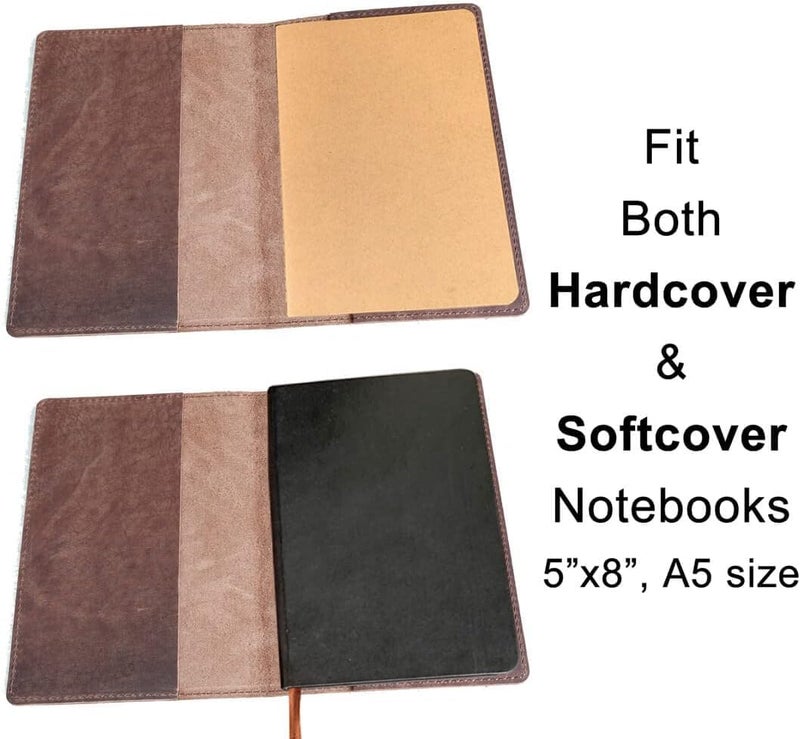 Fan&Ran Leather Cover for A5 Journals, 6.7"x9", Bourbon Brown - Image 3