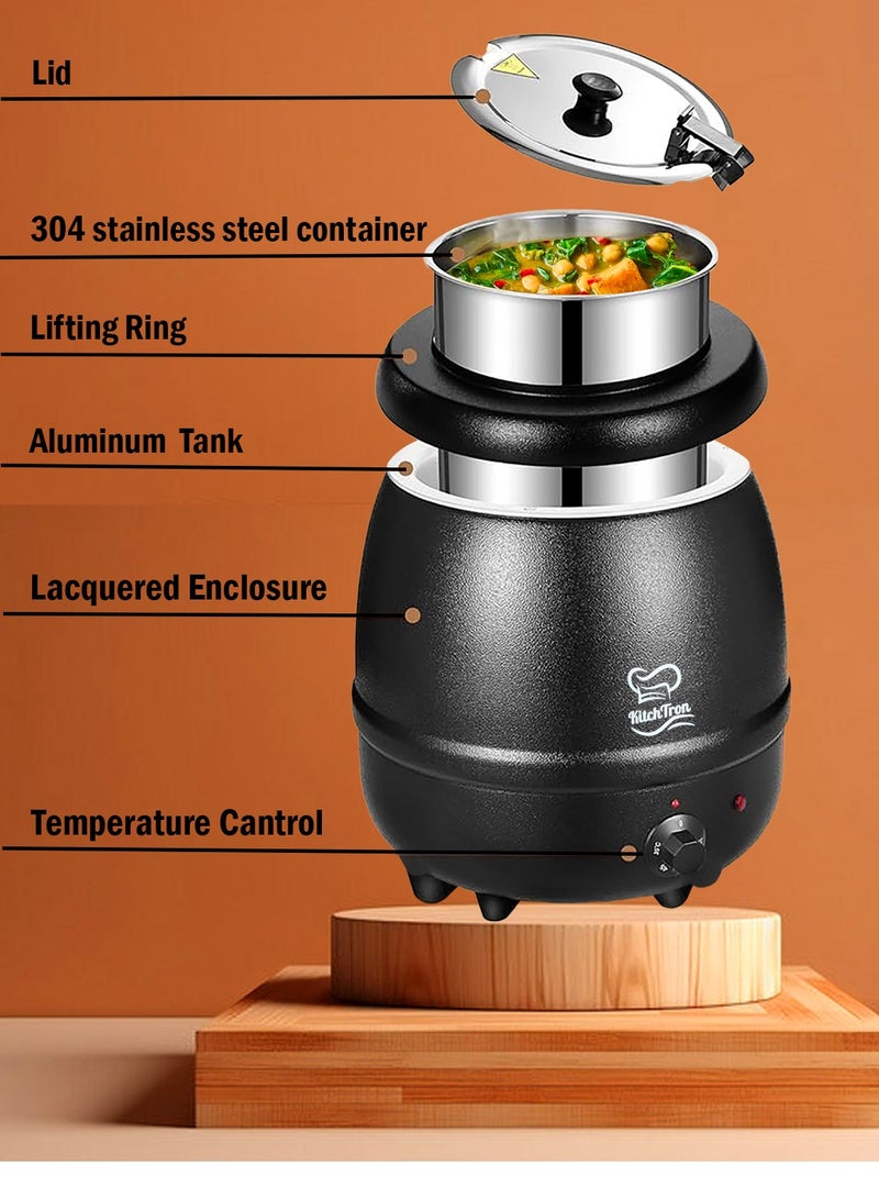 كيتسترون غلاية حساء الطعام بسعة 10 لتر ، جهاز تسخين الحساء الكهربائي التجاري مع التحكم في درجة الحرارة ، للمطعم والعائلة الكبيرة - Image 2