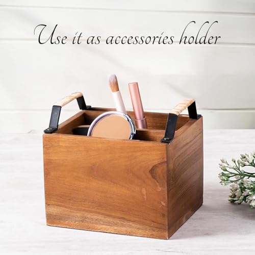 nestroots Wooden Cutlery Holder Spoon stand for kitchen | 7 Inch Brown | Cutlery Holder for Dining Table | Wooden Caddy Storage Organiser Stand Caddy Holder | Stylish Kitchen Décor - Image 4