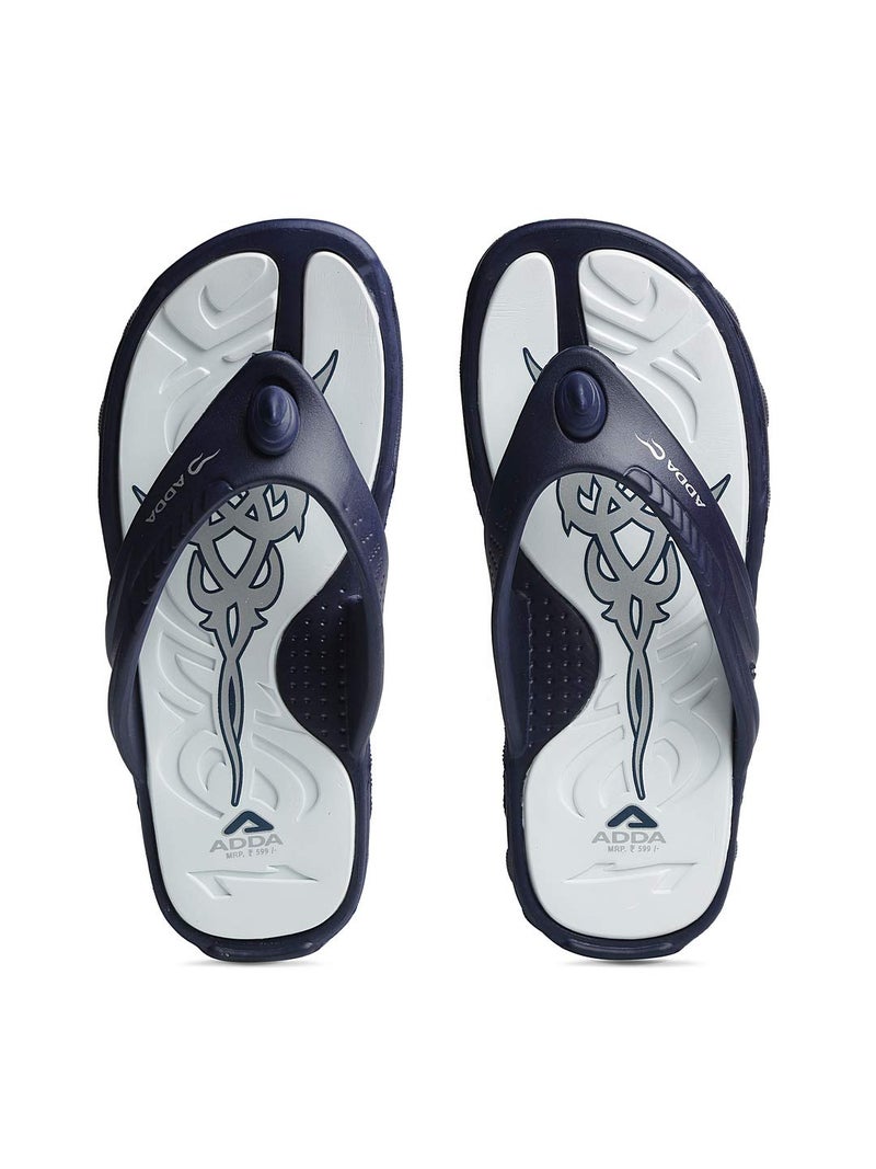 ADDA (LABEL) Tm-Ninja || Shock Absorbent Eva Sole || Skid Resistant || Lightweight || Soft And Comfortable Washable Footbed || Outdoor Slipper || Special Soft || Thong Slipper For Men, 9 UK - Image 1