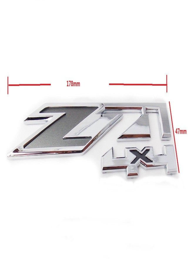 Yoaoo 2Pack Compatible with Silverado Sierra Tahoe Suburban Z71 4x4 Emblems OEM New 1500 2500 3500 Chrome Gray - Image 2