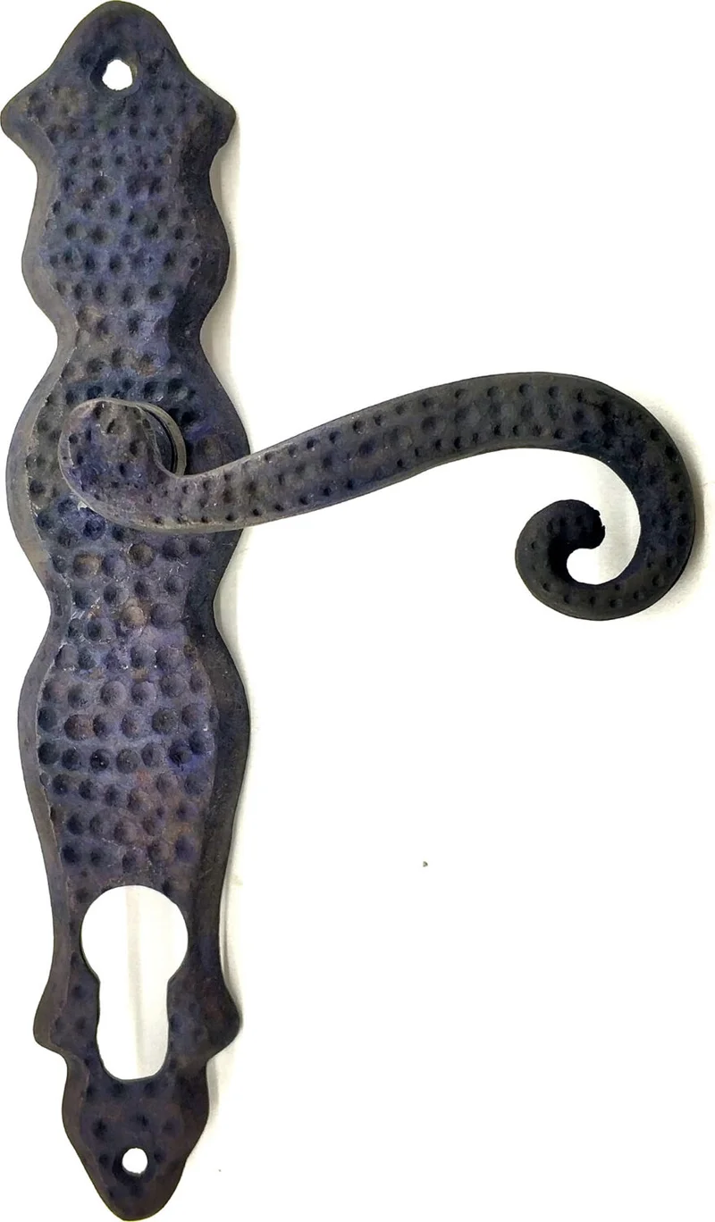 Cntma Antique Style Decorative Brass Curved Bathroom Door Handle - 210 x 43 Mm, Oxide