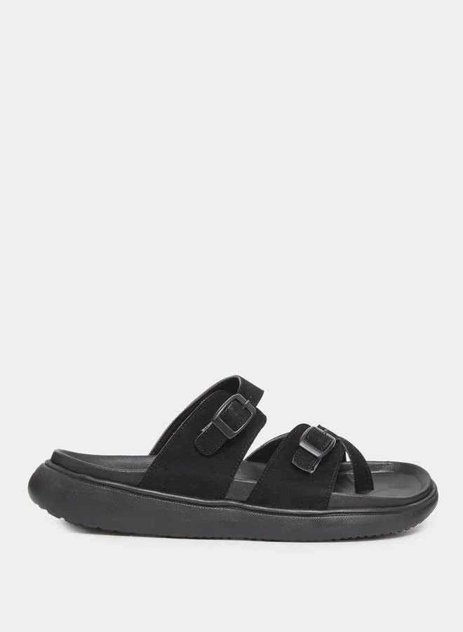 Styli Double Strap Buckle Toe Ring Sandals