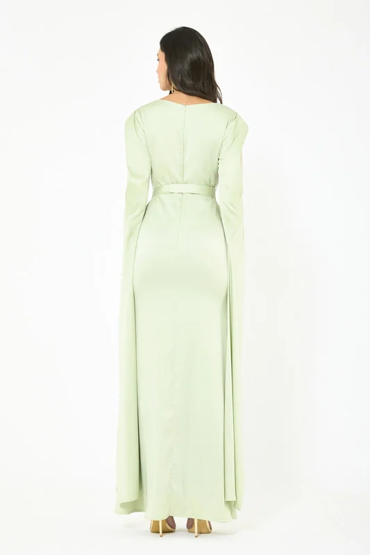Iyra  Split Sleeve Cape Panel Gown for Women | Best Price UAE