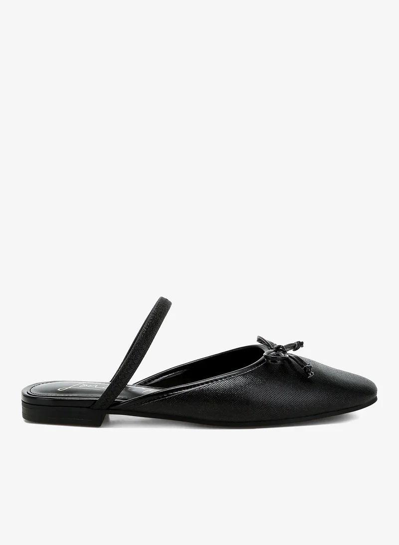 Glitter Ballet Mules in Black