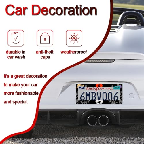 DGDRHZ Anime one License Plate Frames，Anime Piece Car Accessories for Women & Men，Cute License Plate Holder，Aluminum License Plate Frame Fits Standard US Vehicles Size 12.2 x 6 Inch (Black-2pcs) - Image 5