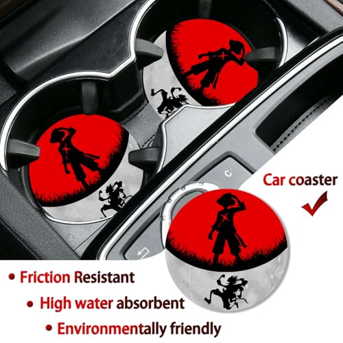 DGDRHZ Anime one License Plate Frames，Anime Piece Car Accessories for Women & Men，Cute License Plate Holder，Aluminum License Plate Frame Fits Standard US Vehicles Size 12.2 x 6 Inch (Black-2pcs) - Image 3