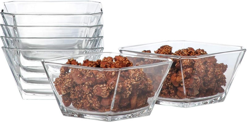 LAV Glass Serving Bowls Set of 6  10 oz Small Bowls for Desserts Fruit and Ice Cream  10 oz Capacity - Image 1