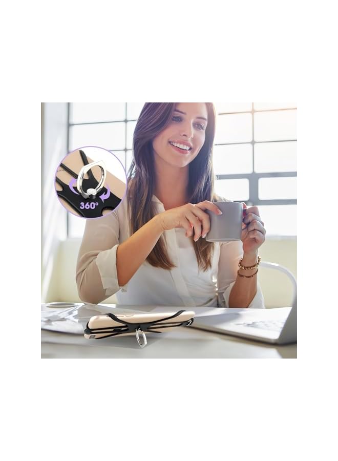 Green Tiger 2 PCS Comfortable Universal Phone Lanyard, Cell Phone Lanyard Neck Strap 2 in-1 Phone Strap with Finger Ring Holder Compatible with Most Smartphones (Black) - Image 2