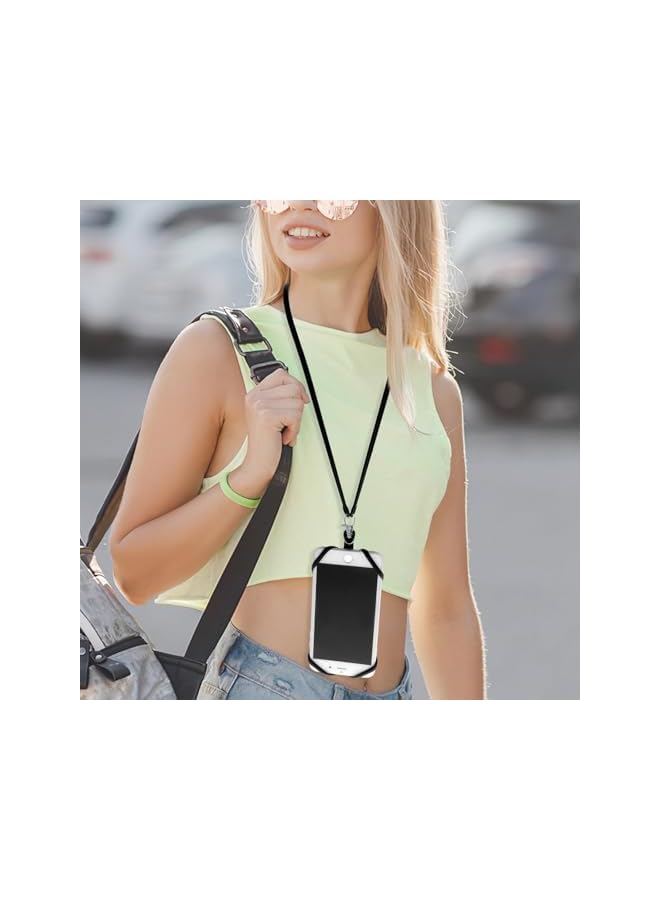 Green Tiger 2 PCS Comfortable Universal Phone Lanyard, Cell Phone Lanyard Neck Strap 2 in-1 Phone Strap with Finger Ring Holder Compatible with Most Smartphones (Black) - Image 3