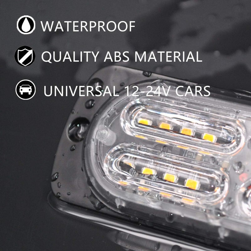 EASE2U E 12-24V 20-LED Super Bright Emergency Warning Strobe Light Bar - 4PCS (Blue) - Image 2