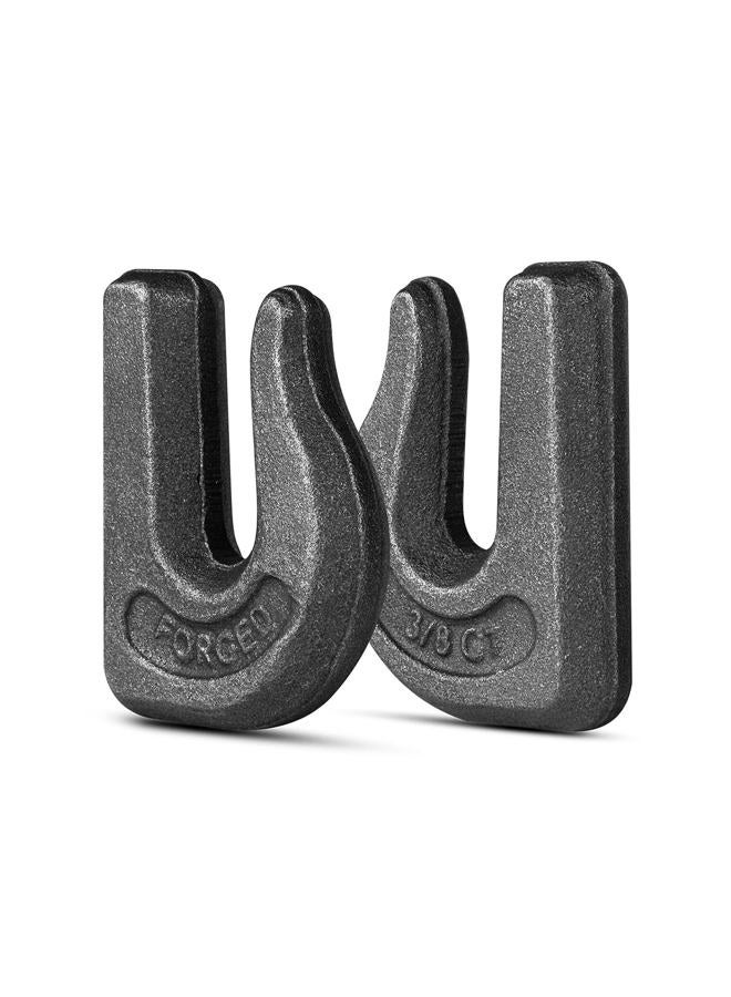 High-PQ 6Pack 3/8'' Weld-On Forged Clevis Grab Chain Hooks, Heavy Duty Forged Grade 70 Grade Utility Hook Weldable for Trailer Truck, Rigging, Car, SUV, RV, UTV, Tractors Loader Bucket-6600 LBS Capacity - Image 4