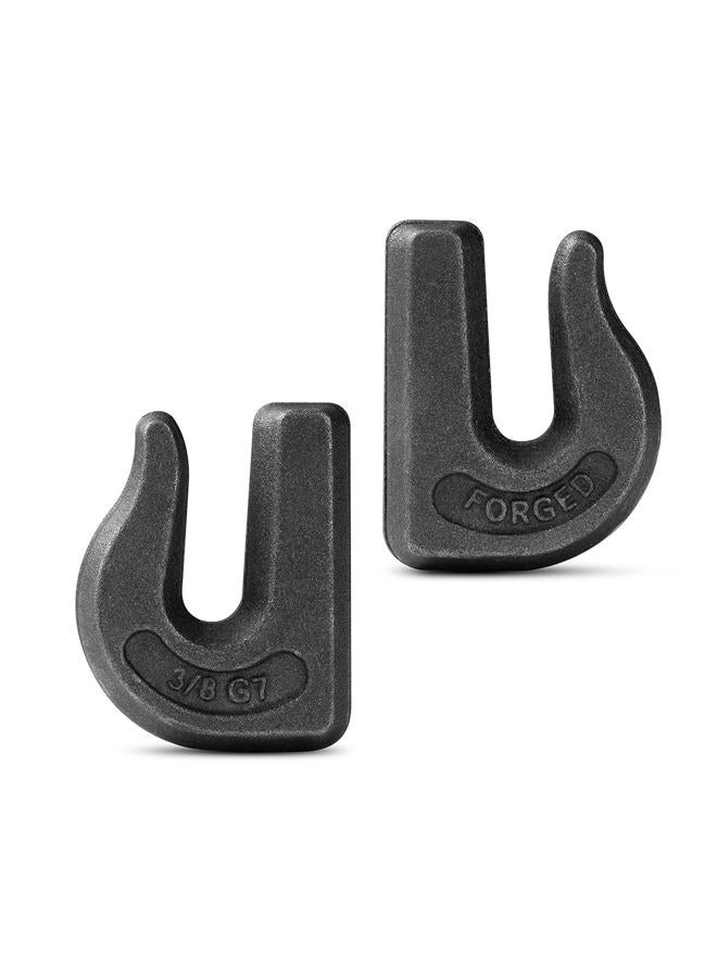High-PQ 6Pack 3/8'' Weld-On Forged Clevis Grab Chain Hooks, Heavy Duty Forged Grade 70 Grade Utility Hook Weldable for Trailer Truck, Rigging, Car, SUV, RV, UTV, Tractors Loader Bucket-6600 LBS Capacity - Image 3