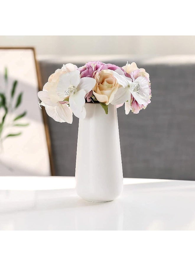D'vine Dev Dvine Dev 8 Inch Ceramic Flower Vase Matte Finishing Minimalist Design for Home Dcor Bedroom Living Room Centerpieces Office White VSXHD1 - Image 2