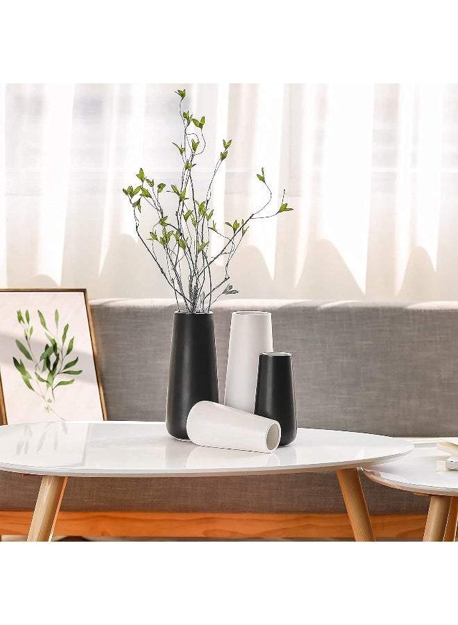 D'vine Dev Dvine Dev 8 Inch Ceramic Flower Vase Matte Finishing Minimalist Design for Home Dcor Bedroom Living Room Centerpieces Office White VSXHD1 - Image 5