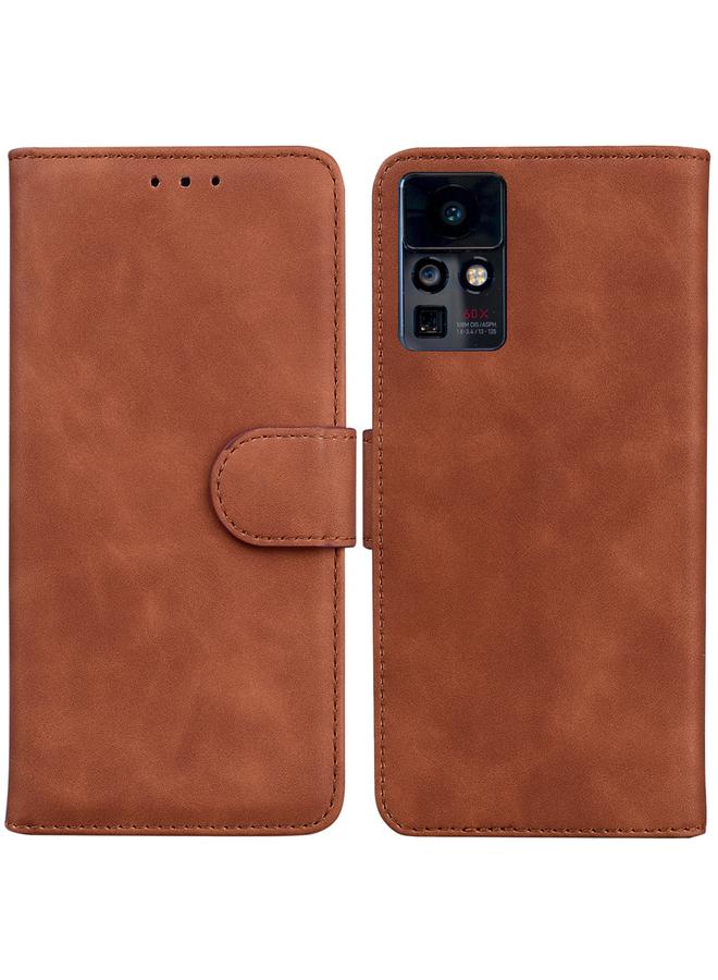 زبون جراب لهاتف Infinix Zero X / X Pro مصنوع من الجلد بلون نقي وملمس ناعم - Image 1