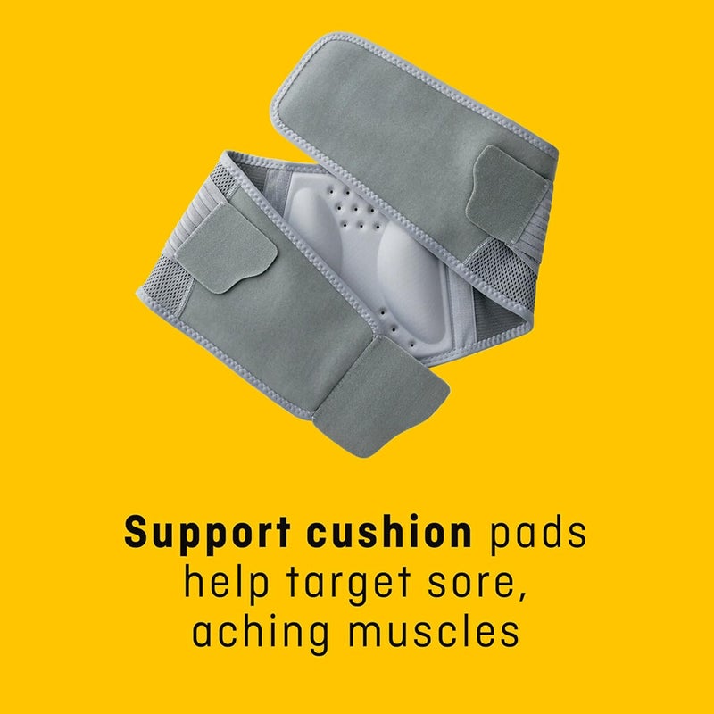 FUTURO Narrow & wide space compatible Comfort Stabilizing Back Support L/XL size, 1 unit/pack | Beige/Grey color | 46816EN | Support cushion pads help target sore | Aching muscles | Firm support | Back support Trendy varied sizing alternatives - Image 3