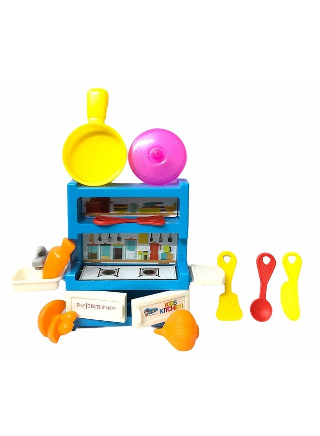 بلوسوم مجموعة أدوات مطبخ تظاهرية من البلاستيك من بلوسوم، 11 قطعة، مع لعبة طعام للأطفال، مواد غير سامة وخالية من مادة BPA، مجموعة طبخ للبنات والأولاد، لعبة لعب الأدوار (متعة المطبخ) - Image 1