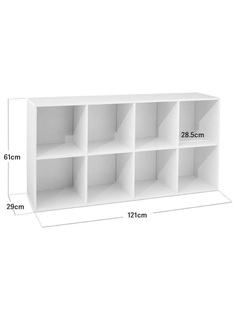 Chulovs 8-Cube Style Storage Organizer – 28.5cm Shelf Openings, Multi-Use as Bookcase & Display Shelf, Customizable (White) - Image 3
