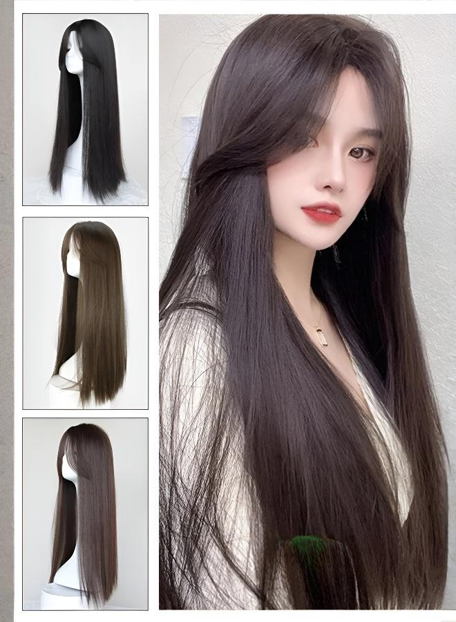 شعر مستعار مستقيم طويل مع غرة، الأكثر مبيعاً في أوروبا وأمريكا - Image 5