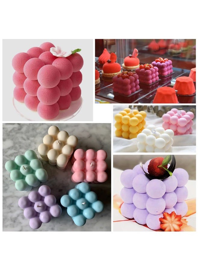 Actvty 3D Bubble Candle Molds - 6 Cavity Bubble Cube Silicone Mold for Candles Soap Making, Bubble Cake Mold for Baking Dessert Mousse Cake Jelly Ice Cream - Image 5