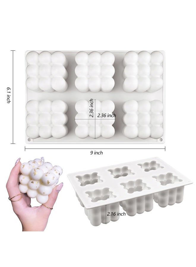Actvty 3D Bubble Candle Molds - 6 Cavity Bubble Cube Silicone Mold for Candles Soap Making, Bubble Cake Mold for Baking Dessert Mousse Cake Jelly Ice Cream - Image 3