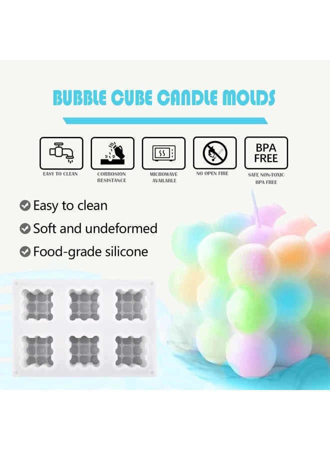 Actvty 3D Bubble Candle Molds - 6 Cavity Bubble Cube Silicone Mold for Candles Soap Making, Bubble Cake Mold for Baking Dessert Mousse Cake Jelly Ice Cream - Image 4