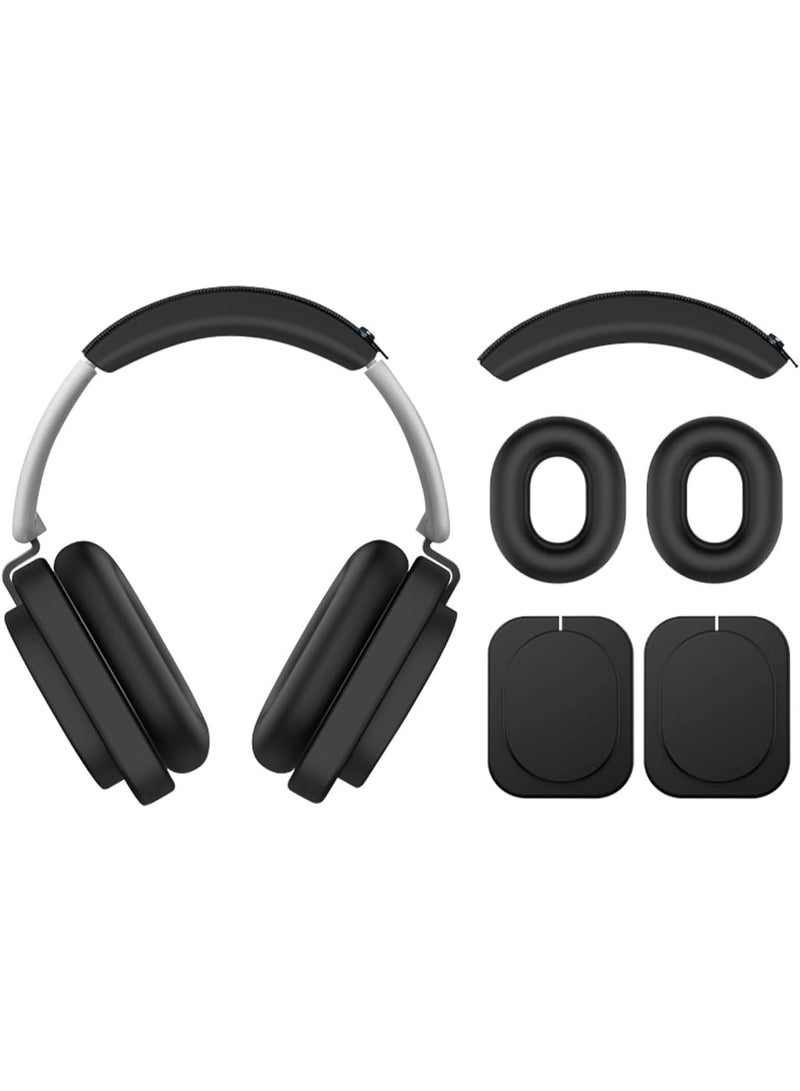 3-in-1 Silicone Case Cover for Nothing Headphone(1), Ear Pad Case Cover/Ear Cups Cover/Headband Cover,Nothing Headphone (1) Accessories, Washable & Sweatproof,Black - Image 1