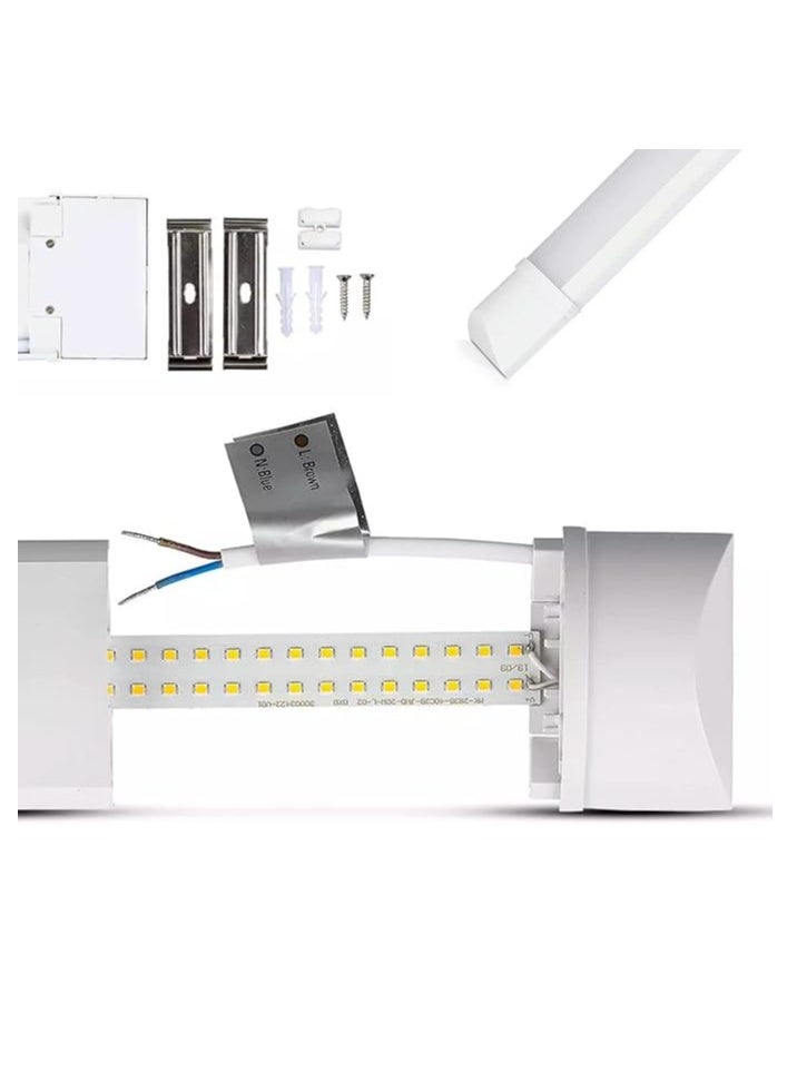 ESNCO 2 Packs LED Batten Lights 4FT 6500k Daylight,Low Profile Wall or Ceiling Surface Mounted Fitting for Home/Workshop/Office/School Restaurant  - Image 5