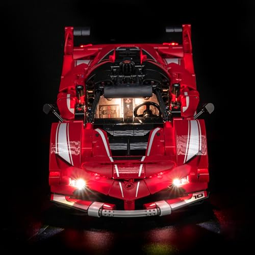Hilighting Upgraded Led Light Kit Compatible with Lego Technic Ferrari FXX K Building Set RC Version Compatible with Lego 42212 Model Not Included - Image 5