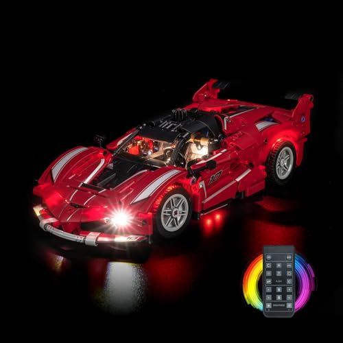 Hilighting Upgraded Led Light Kit Compatible with Lego Technic Ferrari FXX K Building Set RC Version Compatible with Lego 42212 Model Not Included - Image 1
