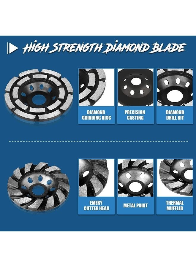 عجلات طحن كأس الماس، مجموعات عجلات طاحونة الزاوية شديدة التحمل لتلميع طاحونة الزاوية (أسود) - Image 2