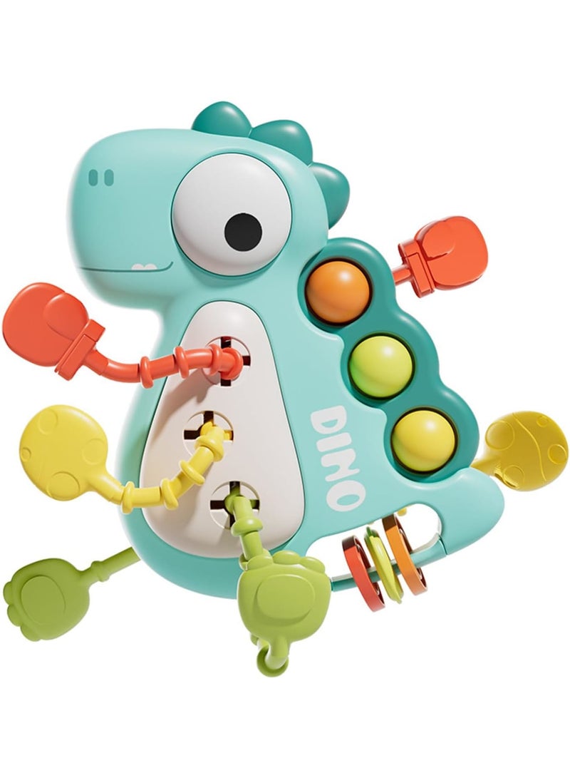 SOLARAE Montessori Sensory Toys for Babies, Infant 6 to 12 18 Months Dinosaur Pull String Toy, Pull String Activity Toy, Montessori Sensory with Early Educational, Boys Girls Birthday Gifts - Image 1