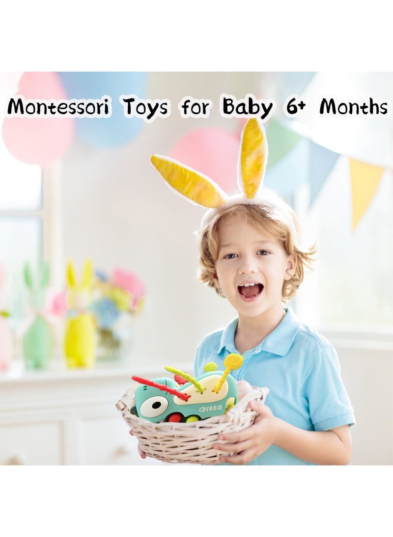 SOLARAE Montessori Sensory Toys for Babies, Infant 6 to 12 18 Months Dinosaur Pull String Toy, Pull String Activity Toy, Montessori Sensory with Early Educational, Boys Girls Birthday Gifts - Image 2