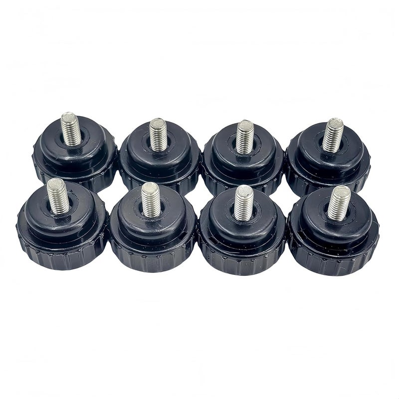 heyday M5x8mm 304 Stainless Steel Threaded Knurled Thumbscrew Screw on Knobs Grips Black Round Clamping Screw, Black(8 Pcs) - Image 3