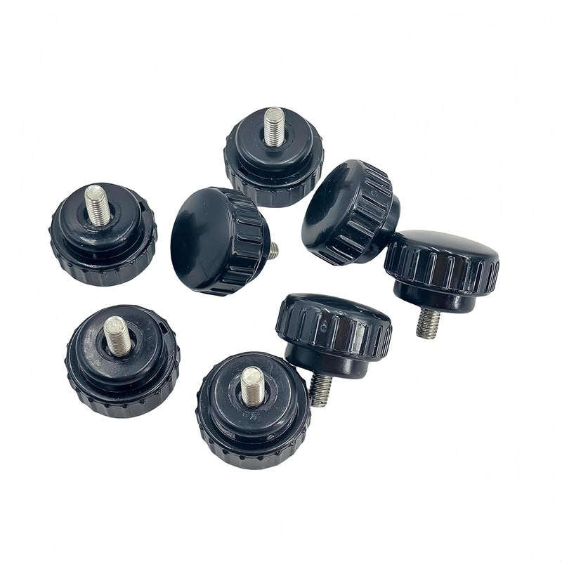 heyday M5x8mm 304 Stainless Steel Threaded Knurled Thumbscrew Screw on Knobs Grips Black Round Clamping Screw, Black(8 Pcs) - Image 4