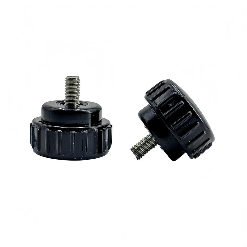 heyday M5x8mm 304 Stainless Steel Threaded Knurled Thumbscrew Screw on Knobs Grips Black Round Clamping Screw, Black(8 Pcs) - Image 1