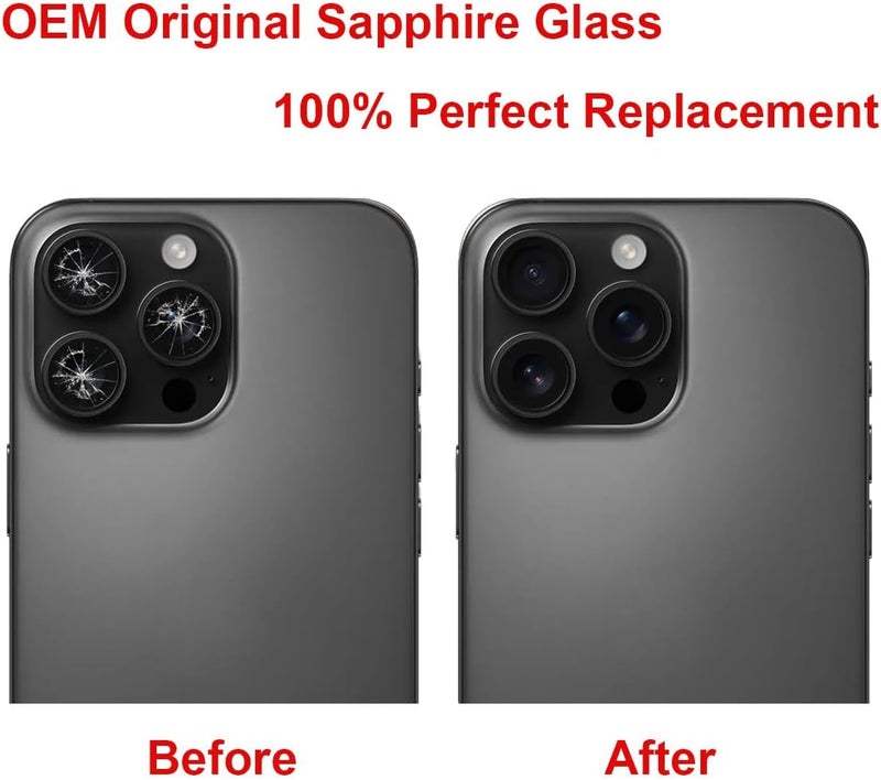 Perzework مجموعة عدسات كاميرا خلفية زجاجية بديلة 2 للإصدار iPhone 16 Pro و iPhone 16 Pro Max مع مجموعة أدوات الإصلاح - Image 5