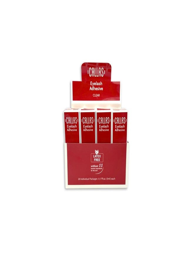 Callas Eyelash Adhesive Clear with Display Latex Free 20pcs - Image 1