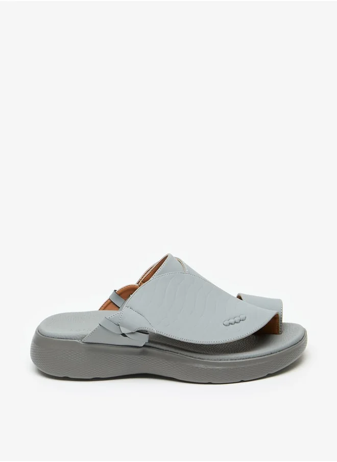 لو كونفورت Men's Textured Slip-On Arabic Sandals