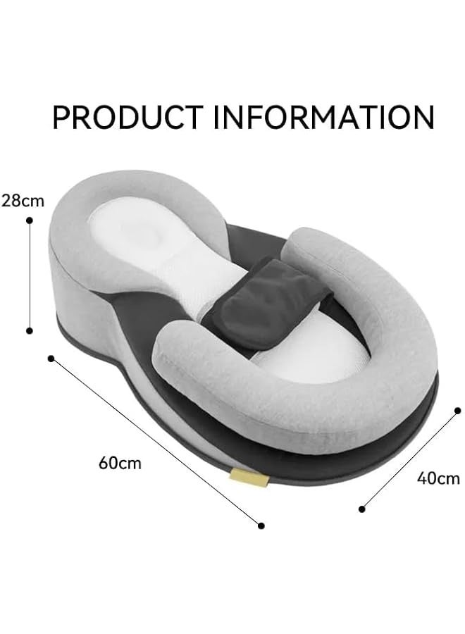 Baby Feeding Support Pillow, Anti Reflux Newborn Pillow, Reflux Breastfeeding Nursing Pad Mat for Reducing Spit-Up, Bottle Feeding (Grey) - Image 2